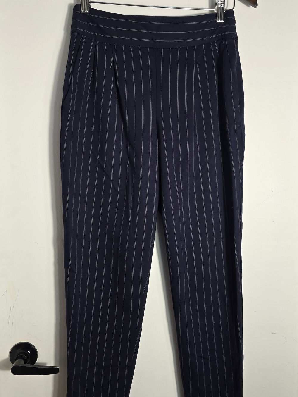 Dynamite Navy Pinstripe High-Rise Trousers